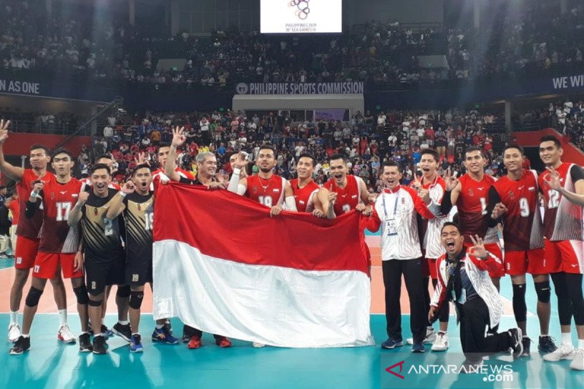 SEA Games 2019, tim voli putra Indonesia raih medali emas