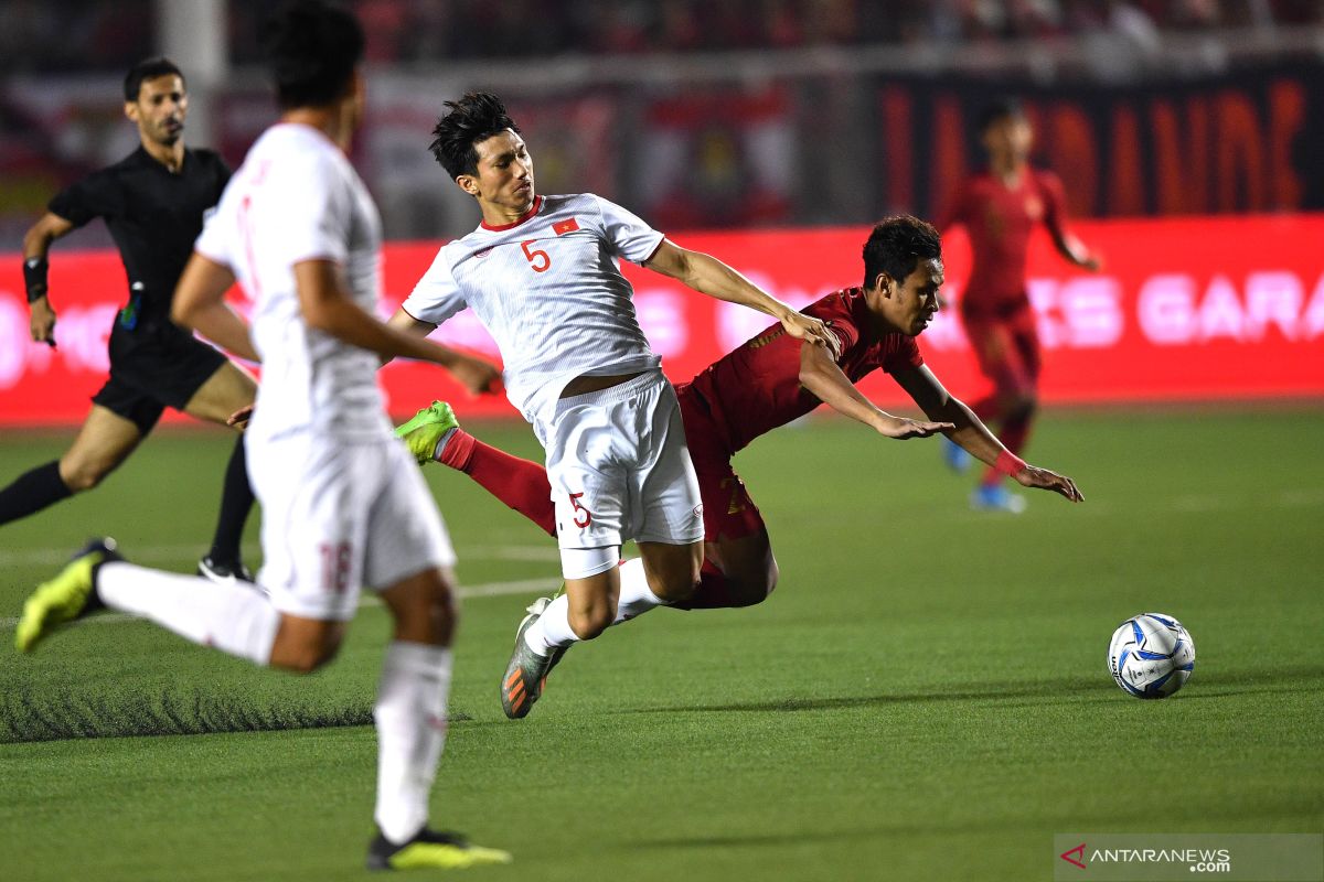 Indonesia tertinggal 0-1 dari Vietnam pada babak pertama