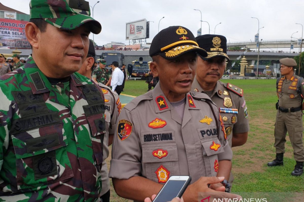 Polda Sumsel gelar apel konsolidasi Operasi  Mantap Brata