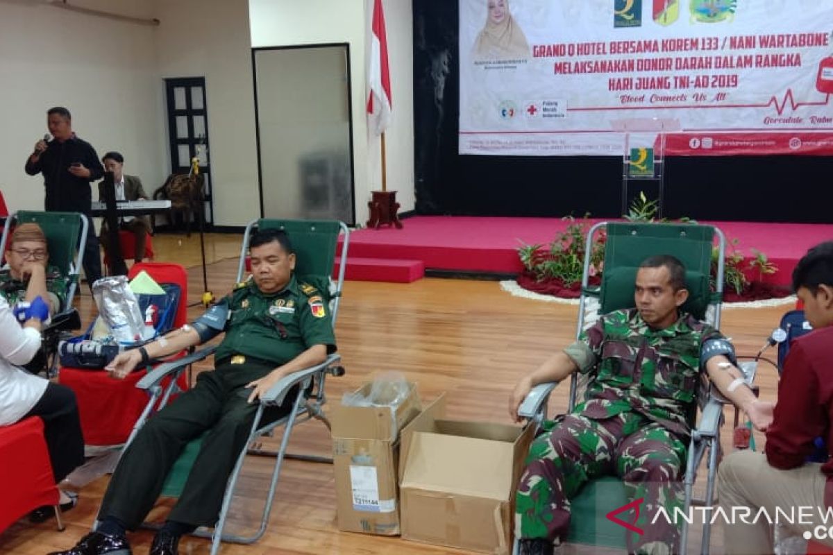 Korem 133 Gorontalo gelar aksi sosial donor darah