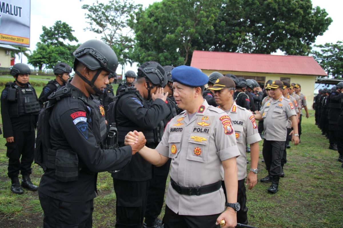 Kapolda Malut terima satu SSK Brimob yang bertugas di Papua Barat