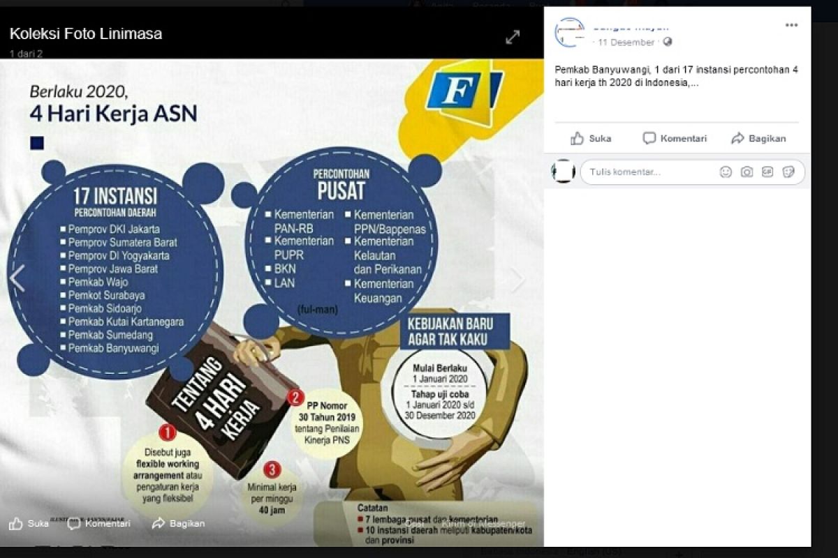 Informasi uji coba 4 hari kerja bagi PNS, ini penjelasannya