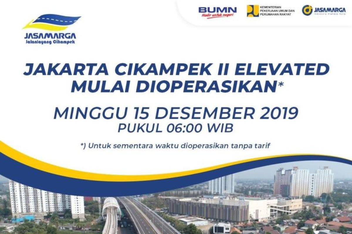 Tol layang Japek dibuka untuk publik Minggu 15 Desember 2019