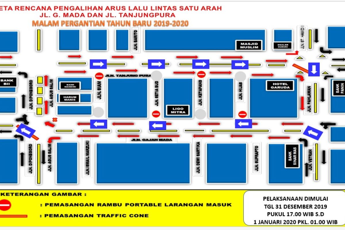 Polresta Pontianak berlakukan jalan satu arah pada malam pergantian tahun