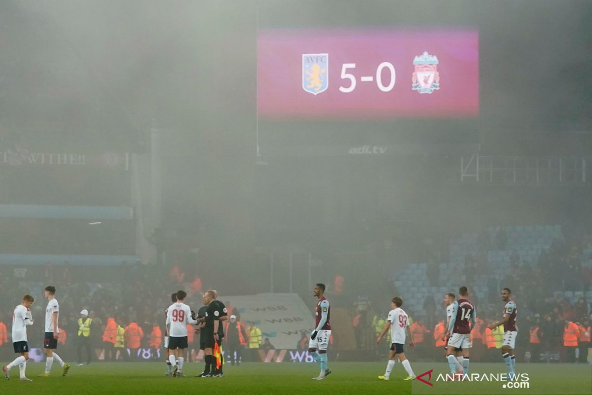 Aston Villa lumat Liverpool 5-0 untuk ke semifinal Piala Liga