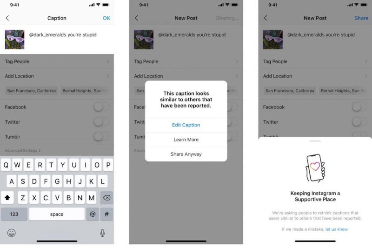 Instagram tambahkan fitur soal unggahan menyinggung