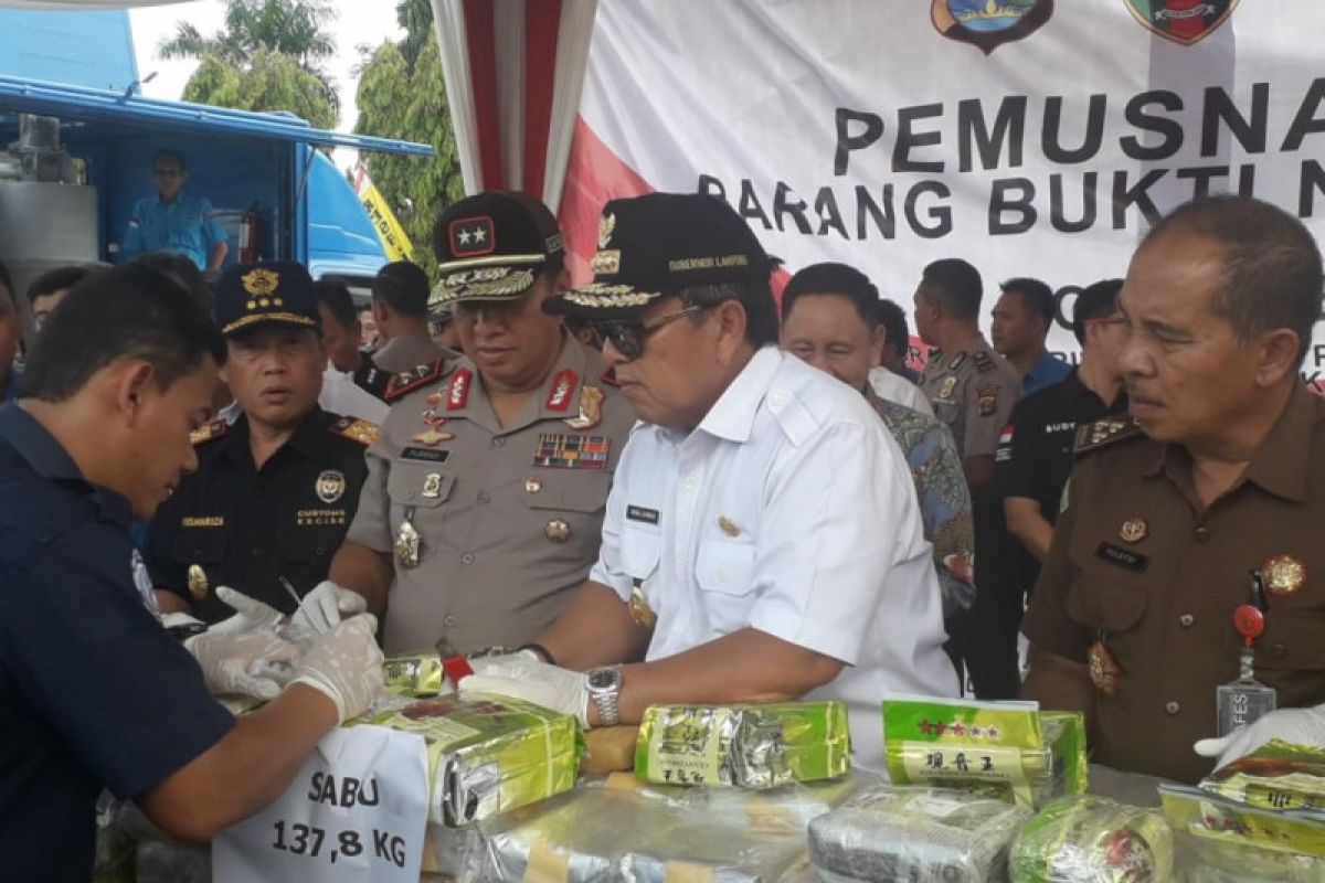 Gubernur apresiasi Polda dan BNNP Lampung dalam pemberantasan narkoba