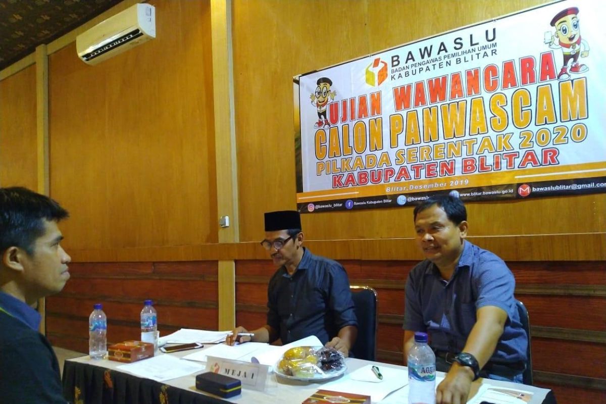 Bawaslu Kabupaten Blitar umumkan 66 panwas kecamtan terpilih