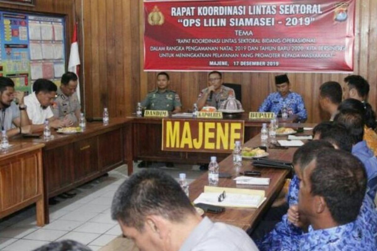 Polres Majene koordinasi pengamanan Natal dan Tahun Baru