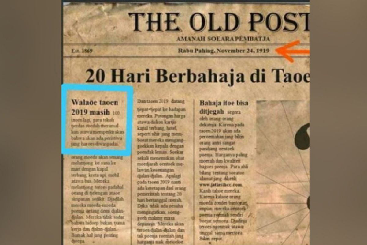 Hoaks, "Ramalan" akan terjadi 20 hari berbahaya 2019