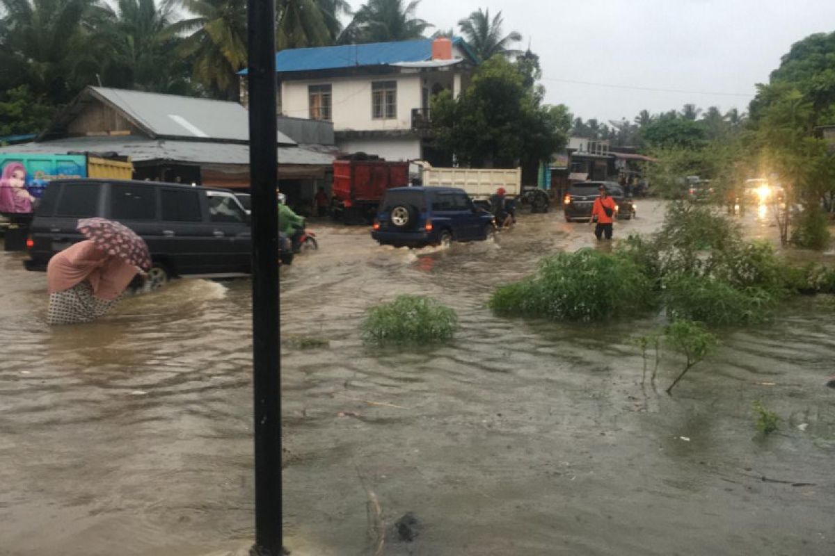 Ruas jalan Padang - Pasaman Barat terendam banjir hingga 50 centimeter