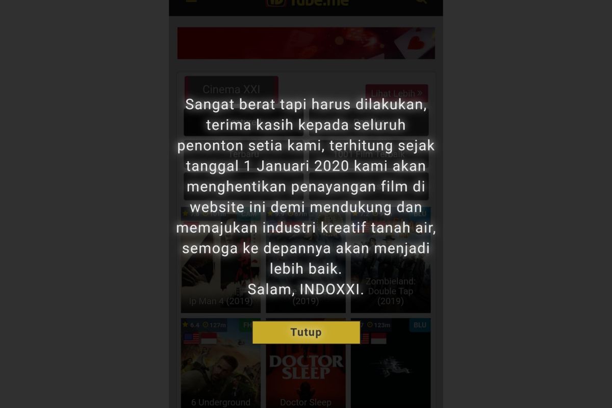 Situs Indoxxi ditutup, netizen berduka