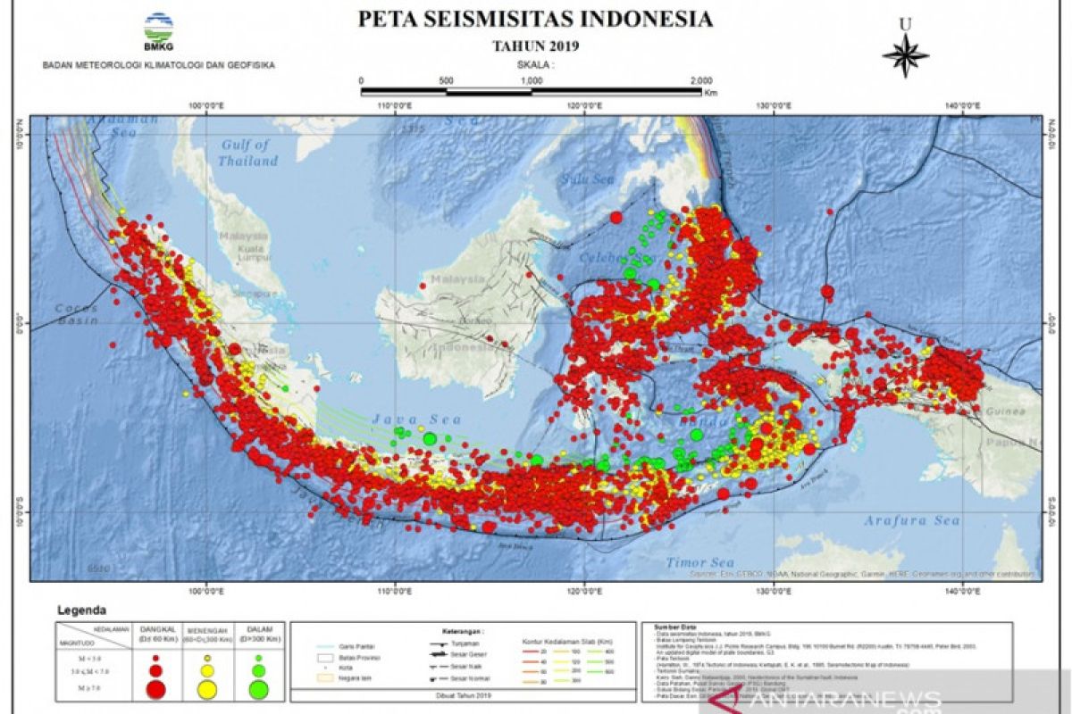 11.573 gempa bumi di Indonesia sepanjang 2019