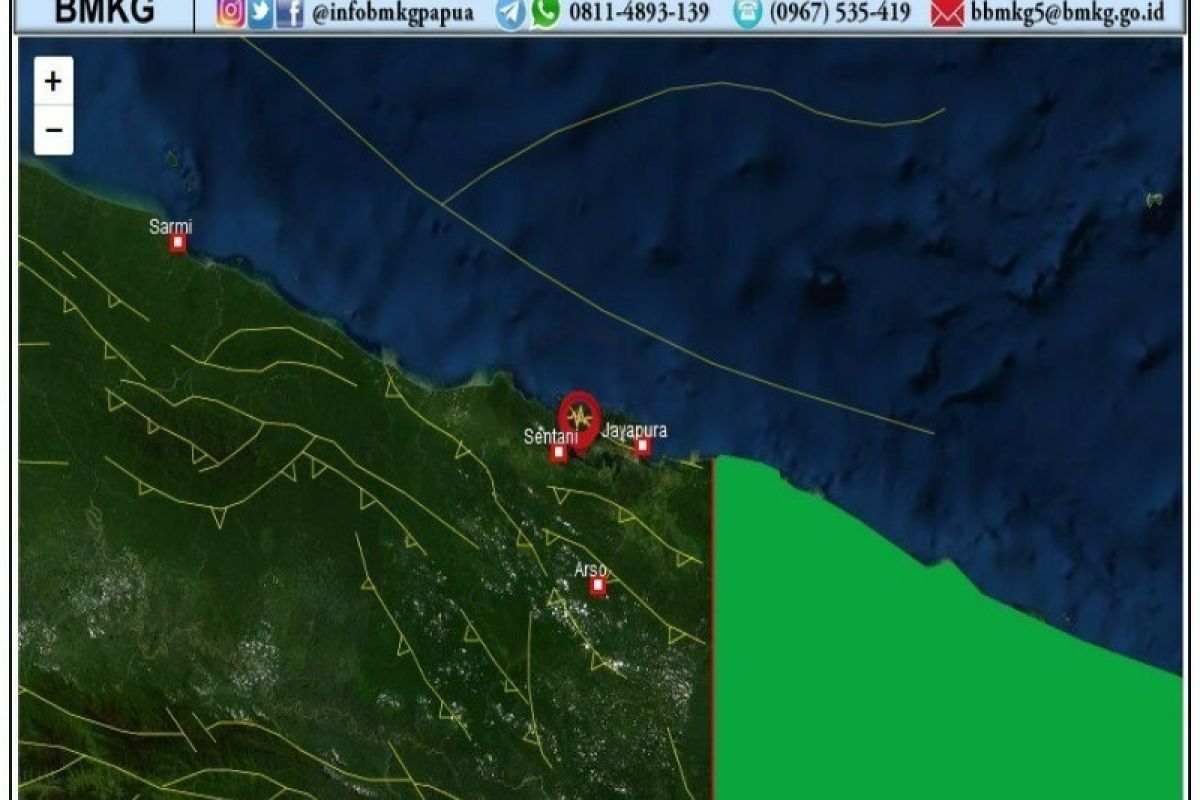Gempa magnitudo 5 guncang Jayapura, warga berlarian