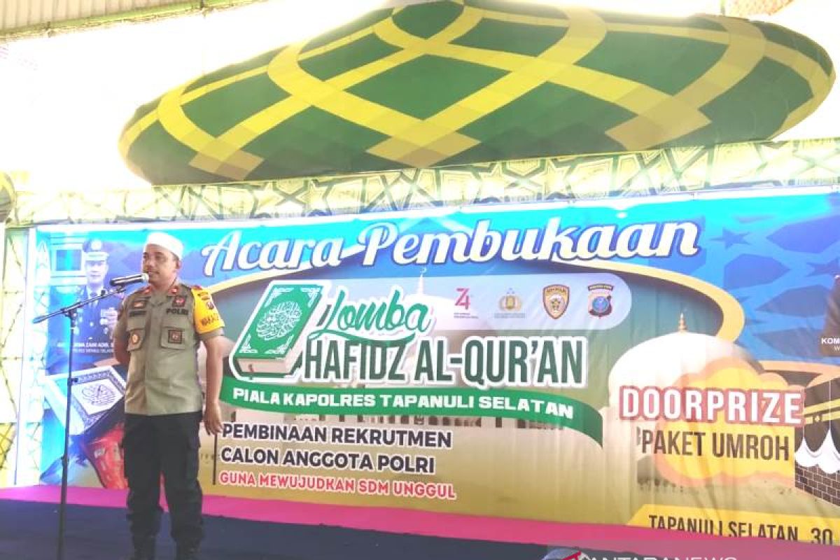 Polres Tapsel tanamkan nilai islami untuk pemuda melalui lomba hafal Al-Quran