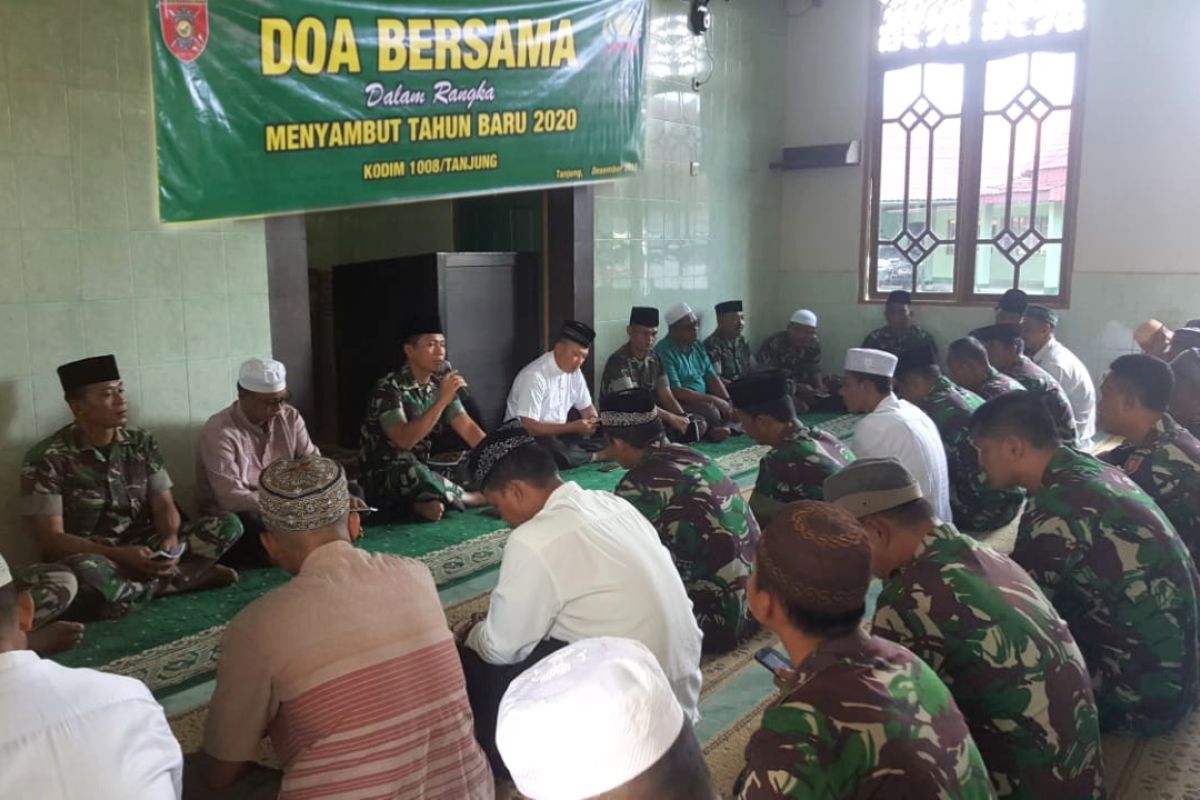 Sambut tahun  baru Kodim 1008/Tanjung gelar doa bersama