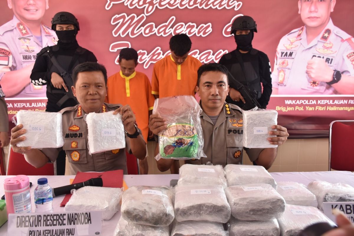 Polda Kepri tahan dua pemuda terkait 19 kilogram narkotika