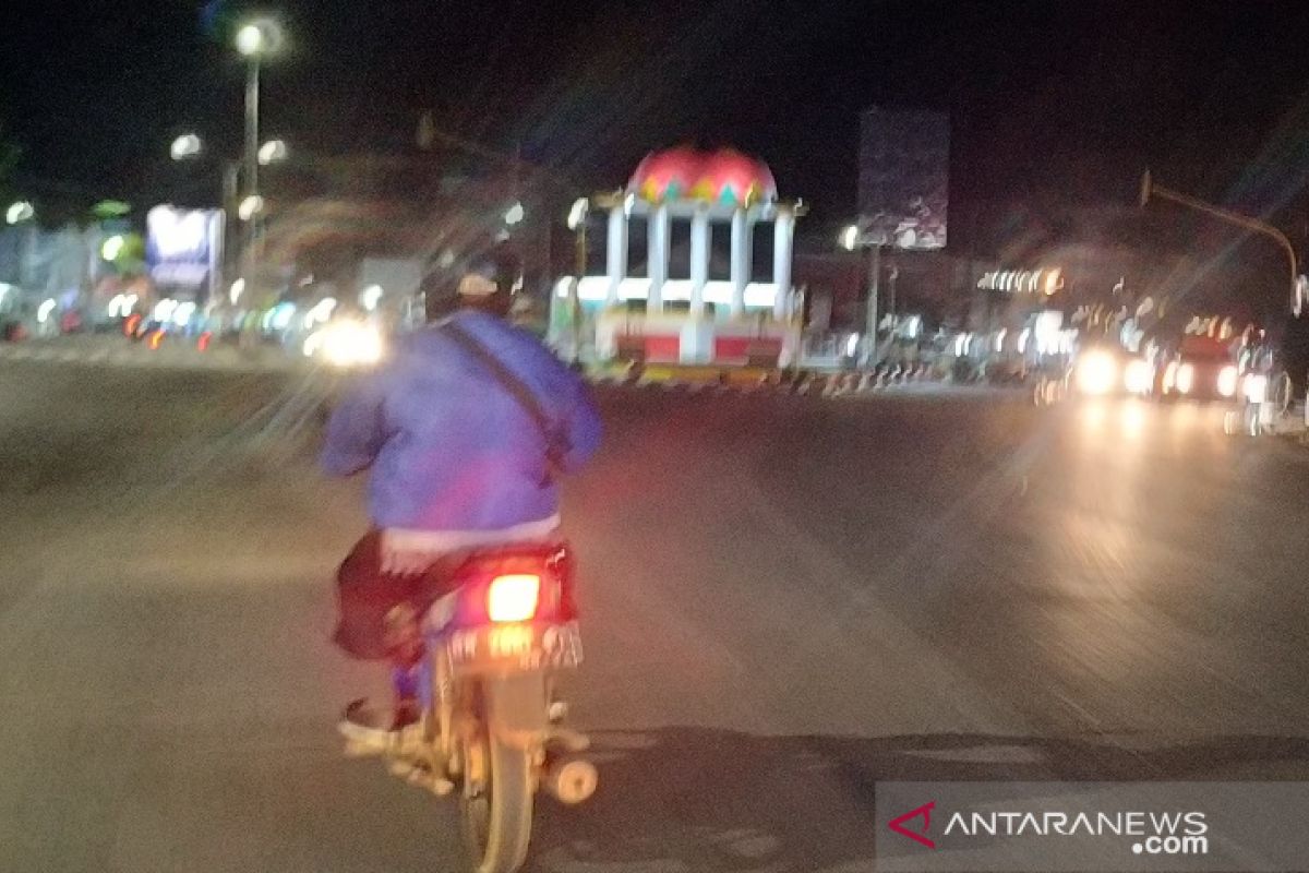 Lalu lintas di Kota Pangkalpinang terpantau ramai lancar malam pergantian tahun