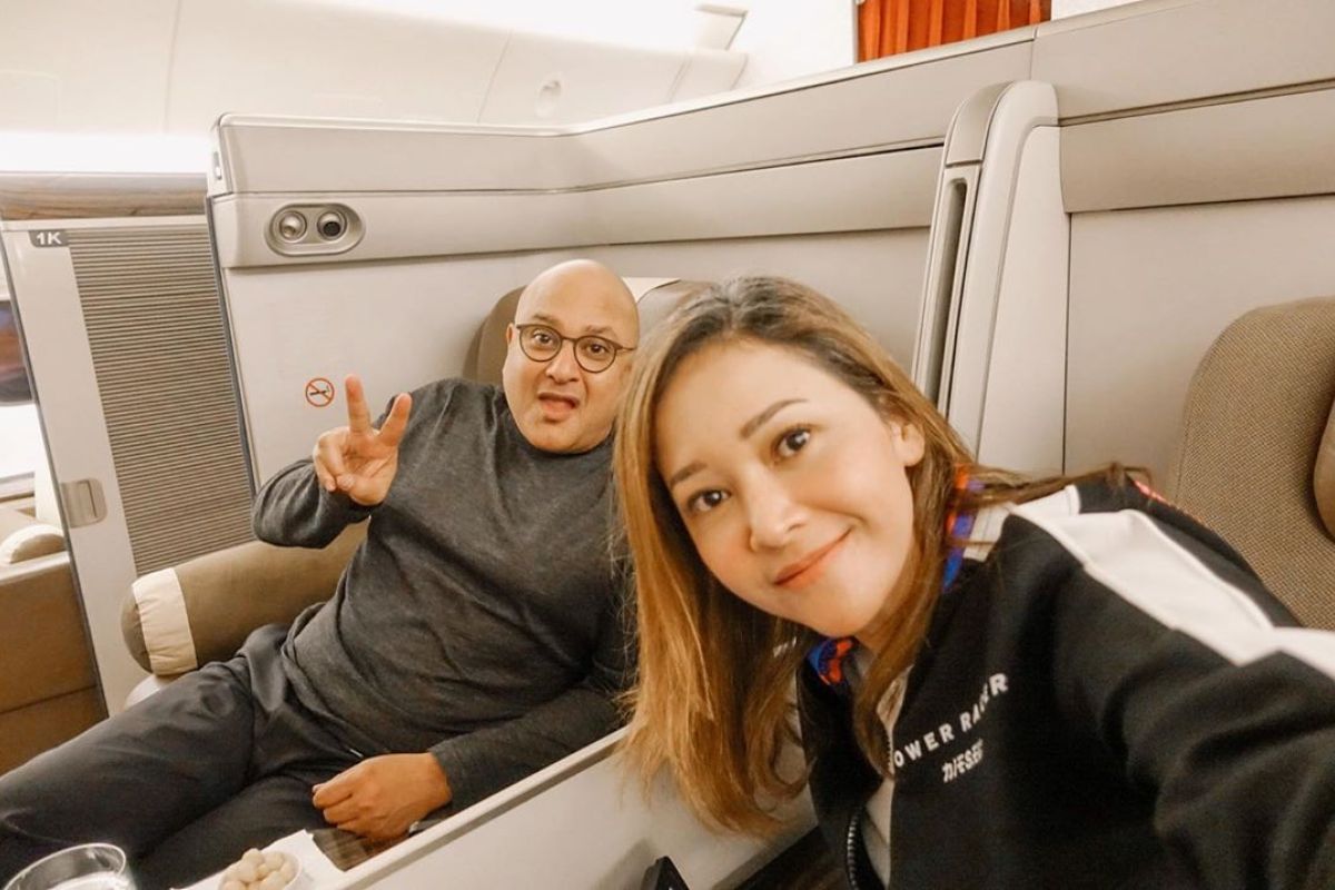 Maia dan Sandra Dewi tahun baruan di luar negeri