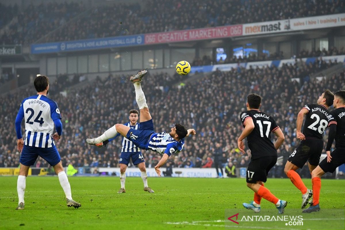 Gol spektakuler Brighton buat hasil imbang dengan Chelsea