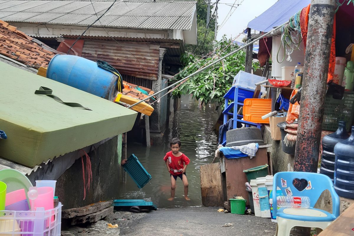 Banjir masih rendam perumahan warga di Kedoya Utara Kebon Jeruk Jakbar