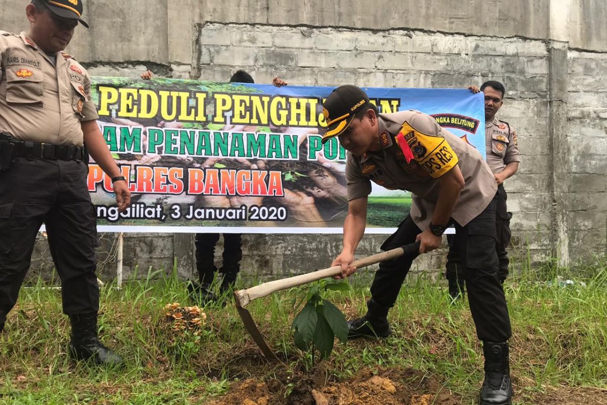 Kepolisian resos Bangka tanam 2.500 bibit pohon