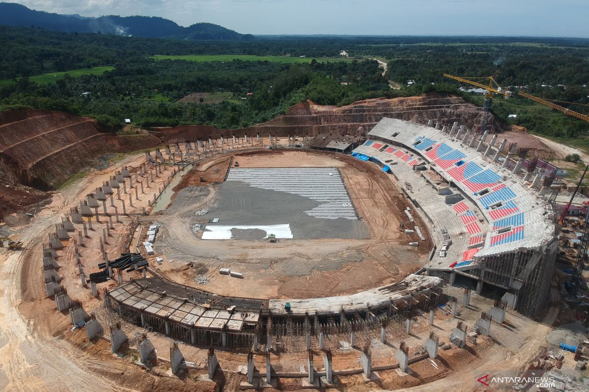 progres pembangunan stadion utama di Sumatera Barat