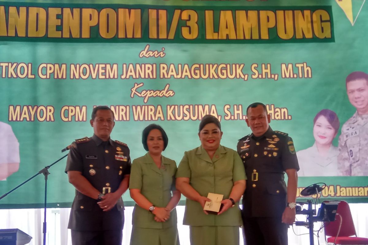 Komandan Denpomdam Lampung yang baru diharapkan jaga nama baik