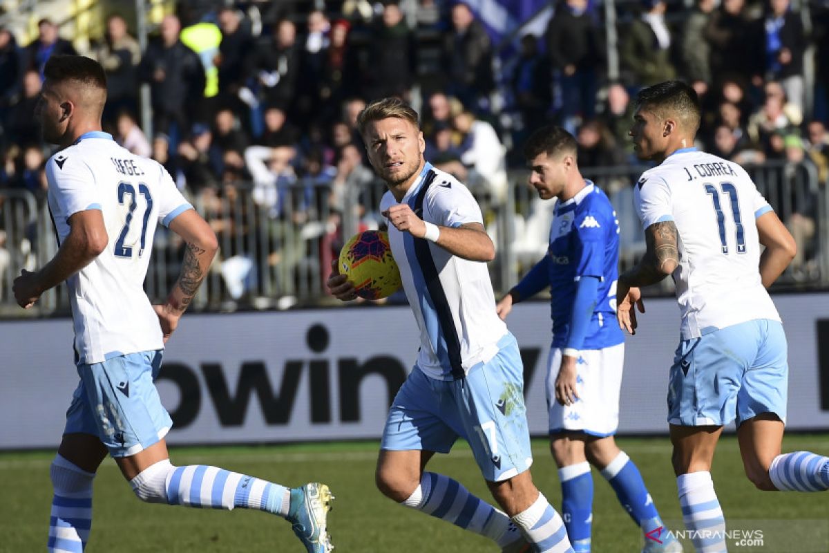 Liga Italia, dua gol Immobile bawa Lazio tundukkan Brescia