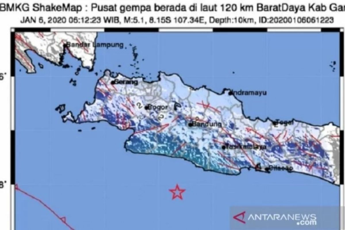 Garut, Jawa Barat diguncang gempa magnitudo 5,1, getarannya terasa hingga Bandung