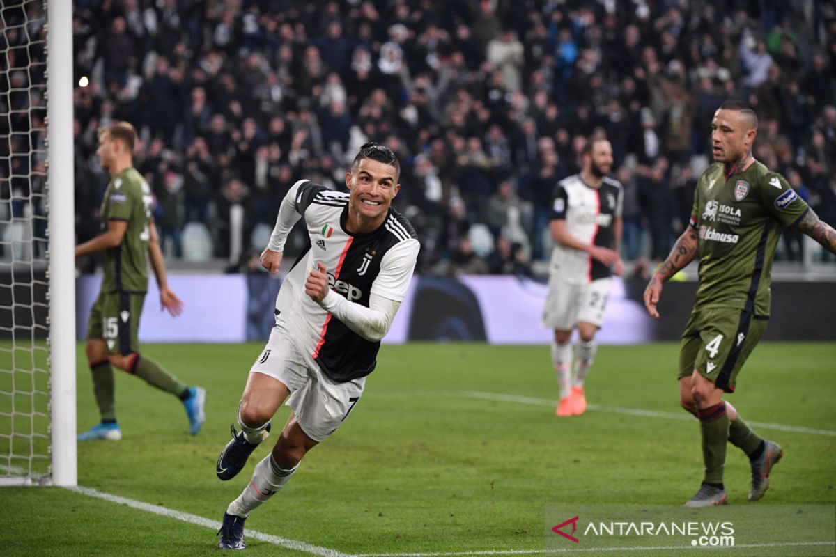 Menang 4-0 atas Cagliari, Ronaldo ukir trigol bawa Juve puncaki klasemen sementara