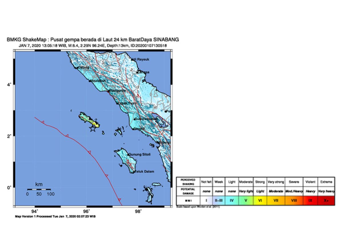 Gempa magnitudo 6.4 guncang Sinabang, getarannya sampai ke Medan