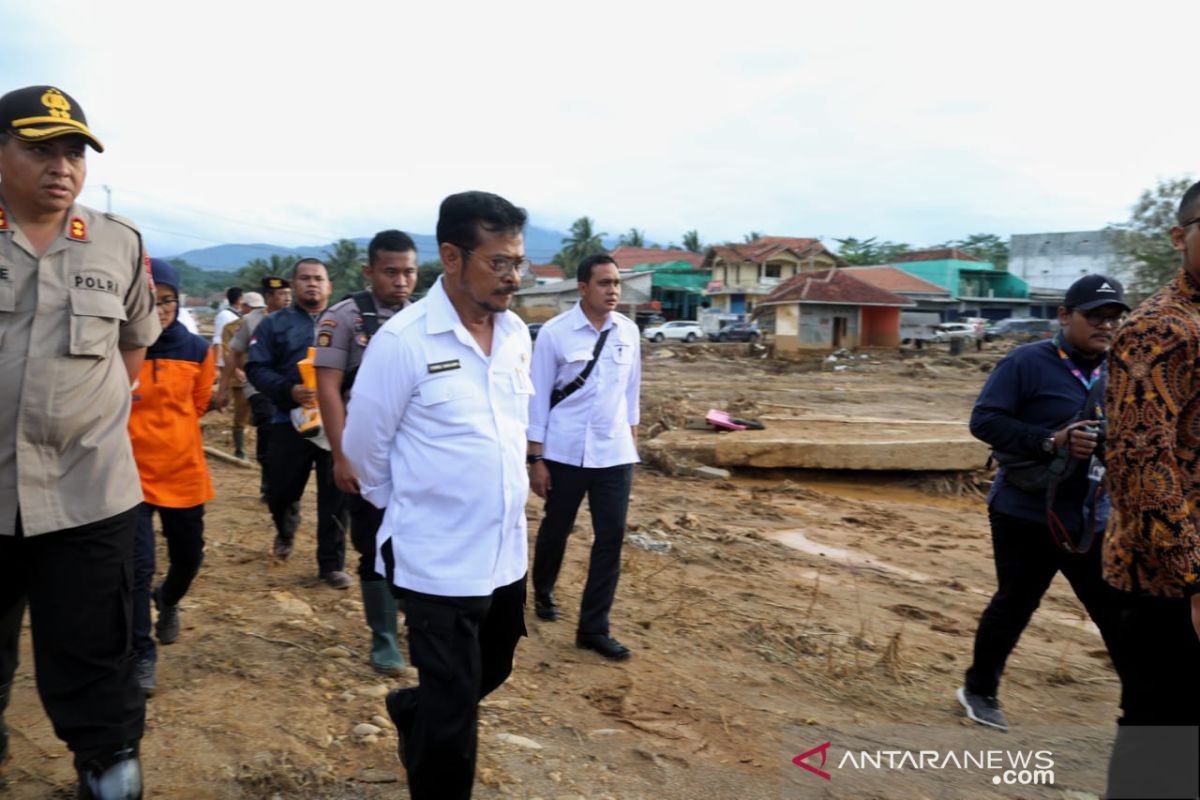 Mentan tinjau lahan pertanian rusak akibat banjir di Lebak