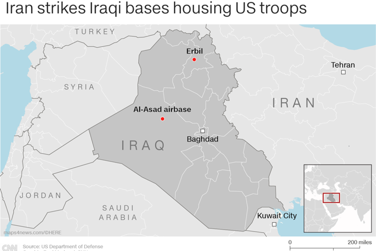 22 rudal balistik Iran serang pangkalan pasukan koalisi di Irak