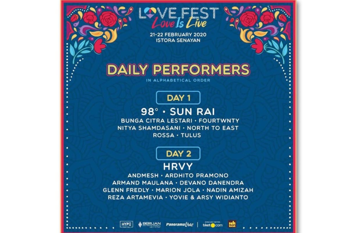 Love Fest 2020 hadirkan 98 Degrees hingga Ardhito Pramono