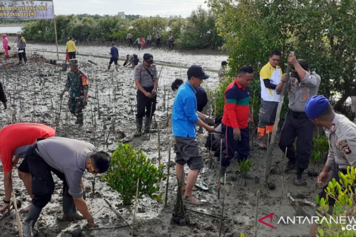 Cagar Alam Tanjung Panjang ditanami mangrove BKSDA Sulut-Gorontalo
