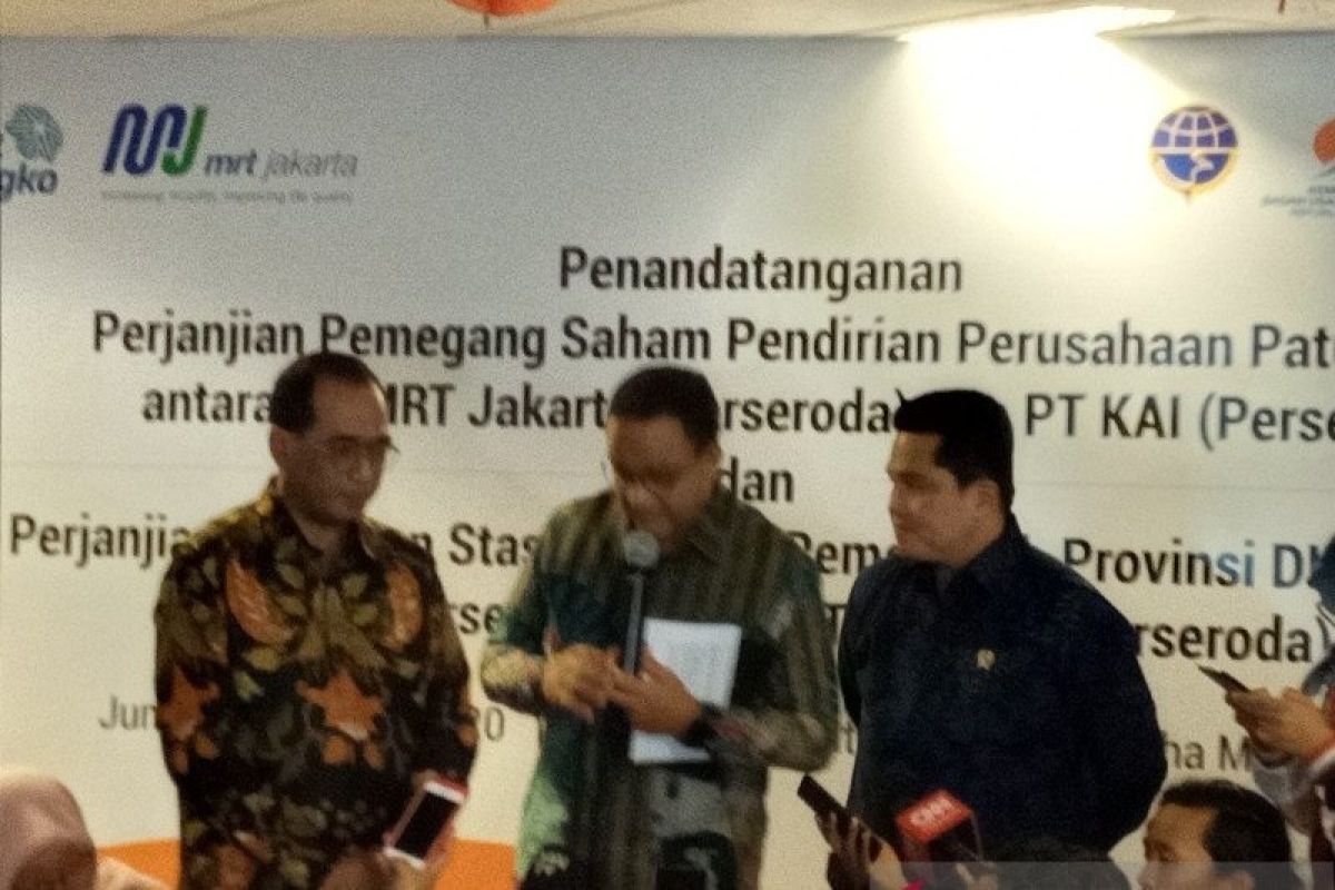 KAI-MRT bentuk perusahaan patungan, Erick Thohir bersyukur akhirnya dapat terwujud