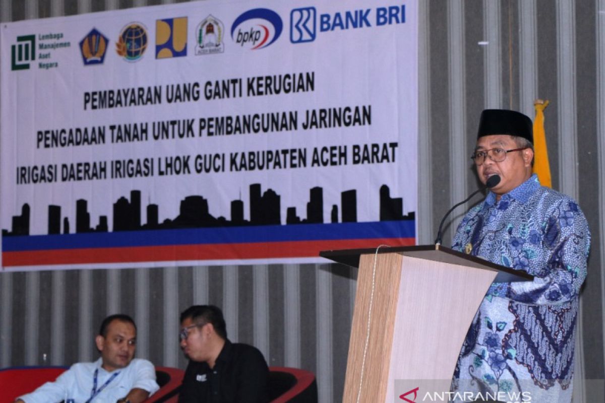 Rp7,06 miliar dana pembebasan lahan irigasi Lhok Guci dibayarkan