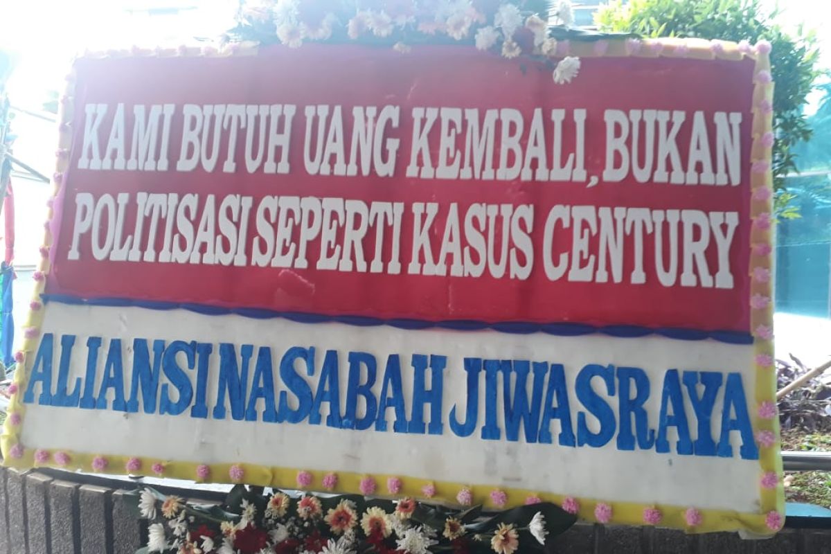 Sederet karangan bunga dukungan usut kasus Jiwasraya