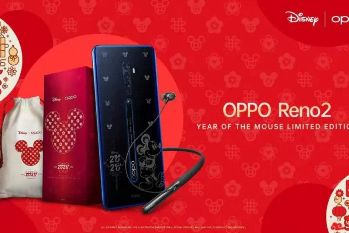 Karakter Mickey Mouse di OPPO Reno2