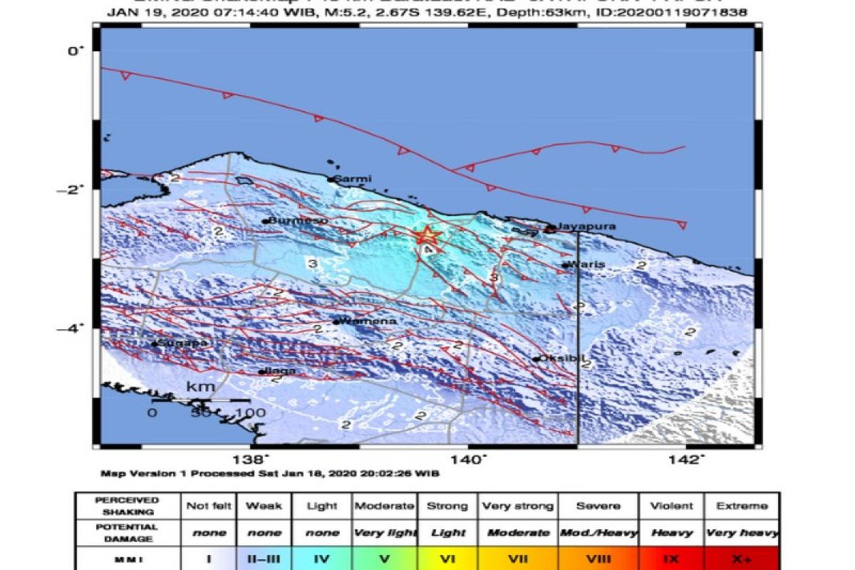 Kabupaten Jayapura kembali digoyang gempa bumi