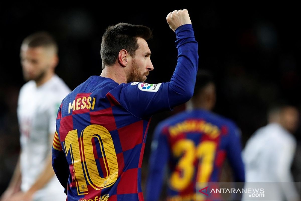 Barcelona kembali ke puncak klasemen Liga Spanyol berkat Messi