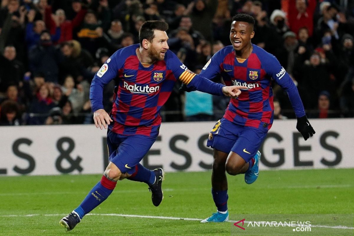 Hasil dan klasemen Liga Spanyol, Barcelona ke puncak lagi berkat Messi