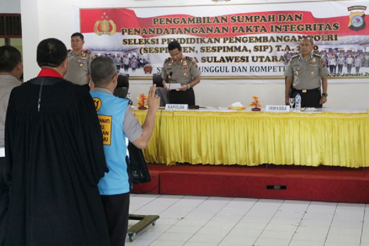 Kapolda Sulut pimpin penandatanganan pakta integritas seleksi Dikbang