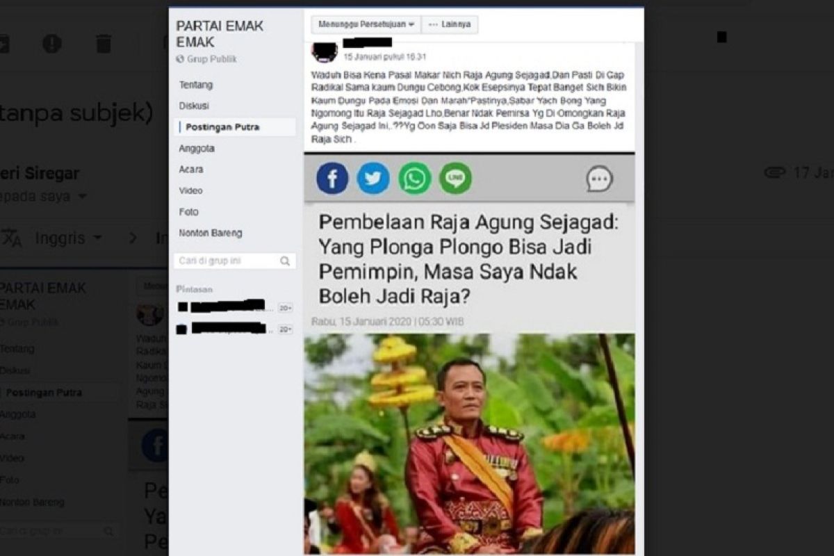 Polda Jawa Tengah mulai limpahkan kasus Keraton Agung Sejagat