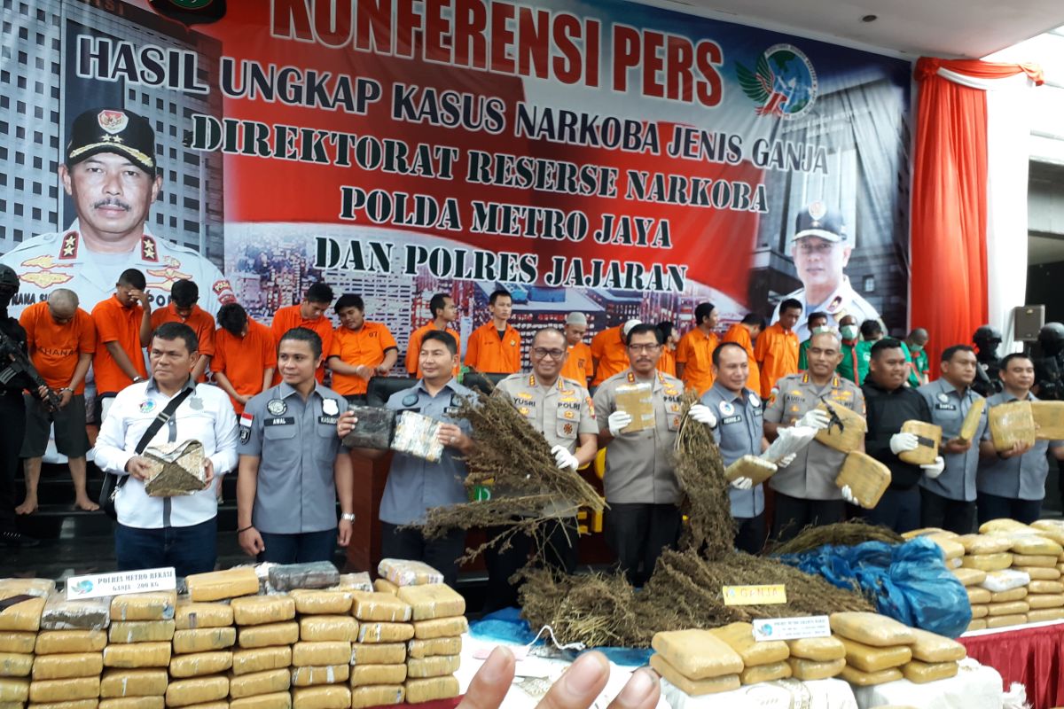 Jakarta Police seized 1.3 ton marijuana in Dec 2019-Jan 2020