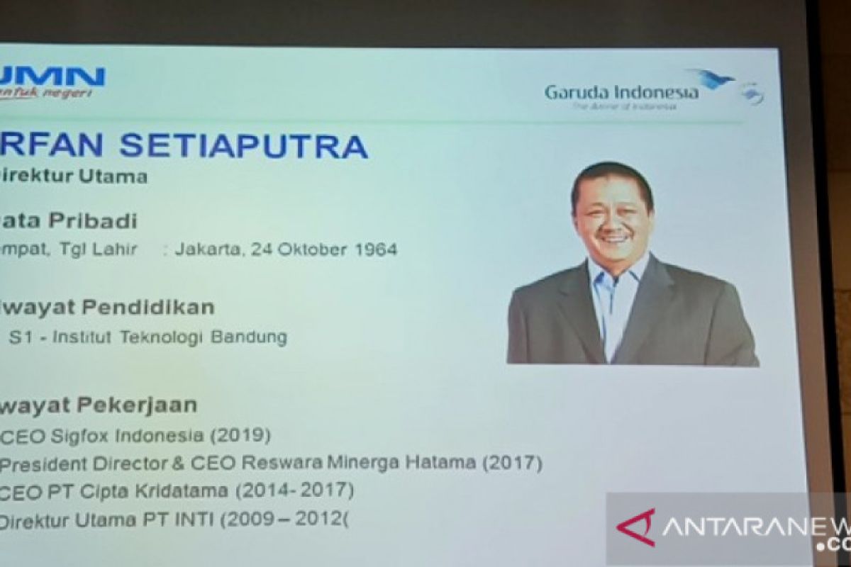 Irfan Setiaputra Dirut baru Garuda Indonesia