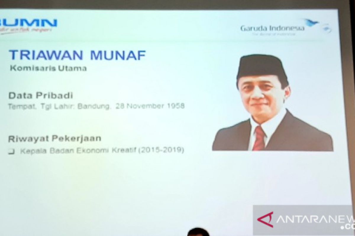 Triawan Munaf dan Irfan Setiaputra menjabat Komut serta Dirut baru Garuda