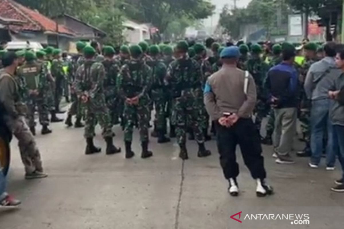 600 personel gabungan jaga  lokasi bentrokan ormas di Sukabumi