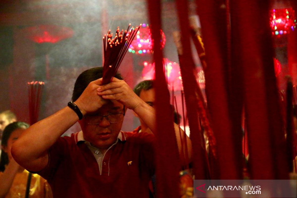 Inside the centuries-old temple in Jakarta on Lunar New Year